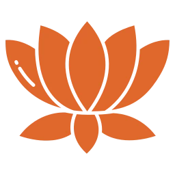 Rotes Lotusblumen-Symbol, minimalistisches florales Design.